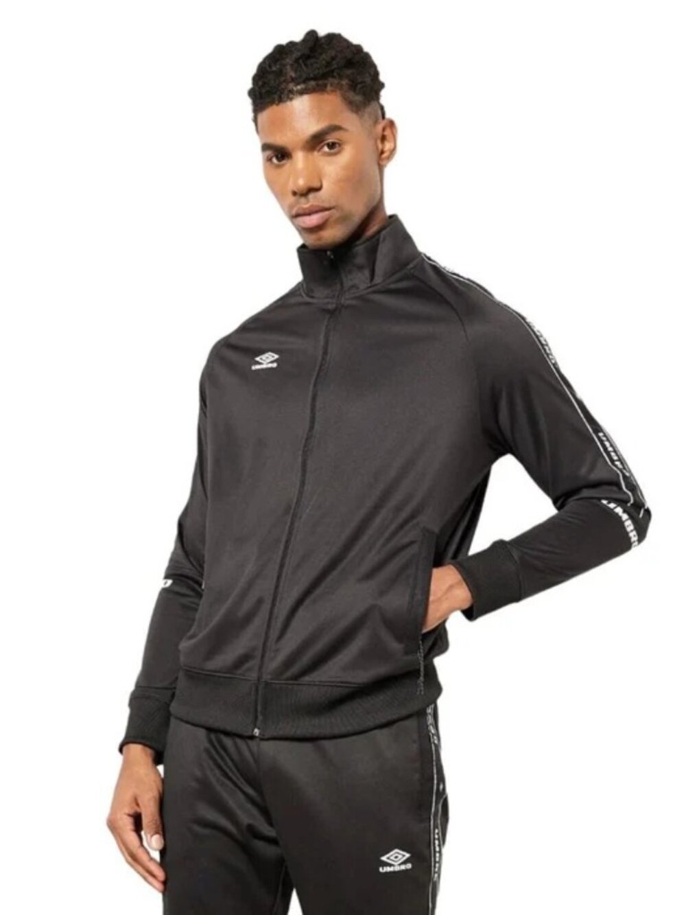 NWT Umbro Taped Track Top in Black
